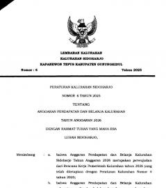 PERATURAN KALURAHAN NOMOR 6 TAHUN 2025 TENTANG ANGGARAN PENDAPATAN DAN BELANJA KALURAHAN TAHUN 2026